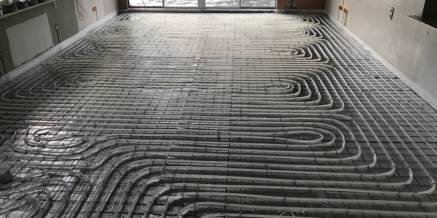 Vloerverwarming in een woonark, hartje Amsterdam